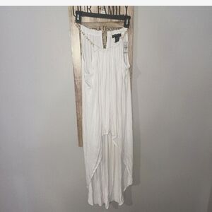 NWT ASHLEY STEWART 18/20 WHITE GODDESS TOP GOLD CHAIN STRAP